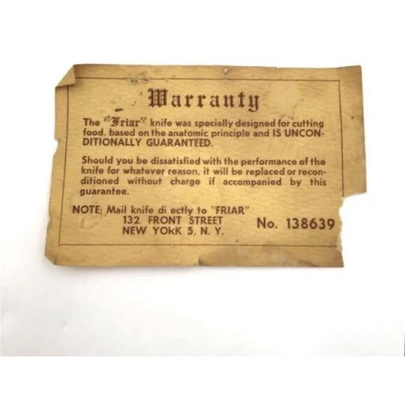 Antique Friar Yellow Original Stainless Steel Carving Knife & Fork Set With Case - Picture 6 of 7